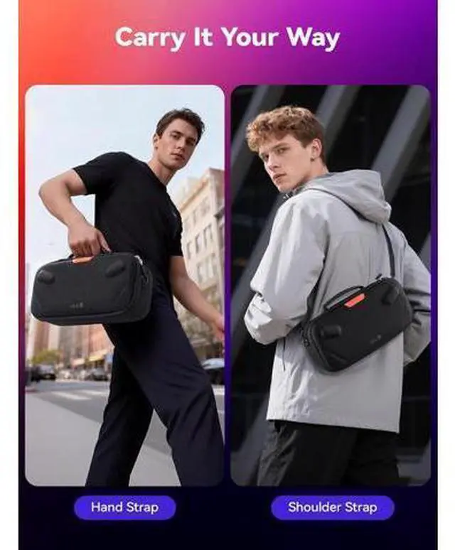 Alt view image 6 of 7 - Carrying Case for Steam Deck and Steam Deck OLED, Portable Dual Layer Travel Case with Built In Cable Port, USB C Cable Included, Hard Shell Protection, Fits Charger and Accessories