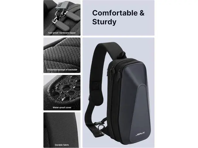 Alt view image 6 of 7 - Sling Bag for Steam Deck (OLED)/ROG Xbox Ally X (2025)/Xbox Ally/ROG Ally (X), Carrying Case with EVA Hard Shell, Double-layer Case for Docking Station & Accessories, Crossbody Bag for Travel