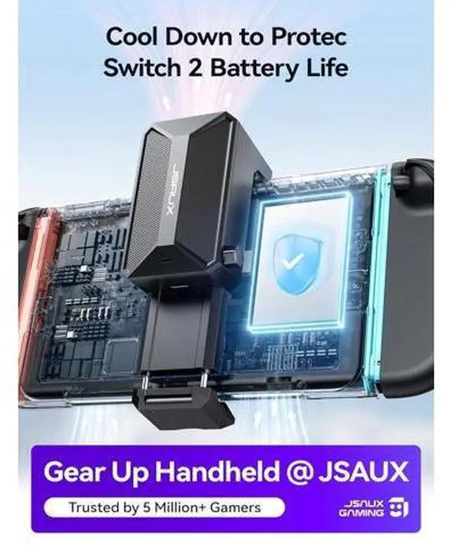 Alt view image 3 of 7 - Cooling Fan for Switch 2 (2025), Cool Down Accessories for Switch 2 | Switch 2 Fan (Stepless Adjustable Fan Speed) Cools to Enhance Performance & Extend Console Battery Life - Black (GP0201A)