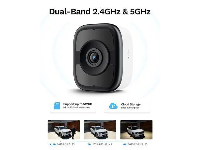 Alt view image 5 of 5 - 5MP 3K Magnetic Window Camera, Indoor Safeview Camera with Night Vision Full Color, WiFi6 Window Camera for Home Security, AI Human Vehicle Detection, 2.4/5GHz WiFi, 24/7 Recording, 2 Way Talk