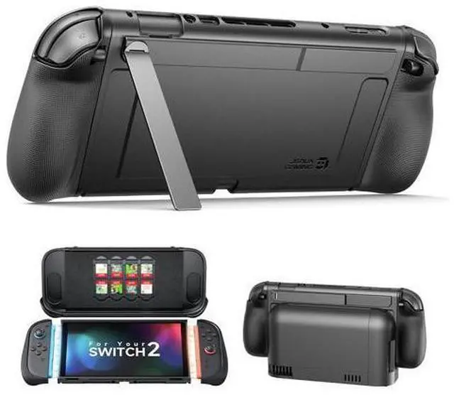 Main image of GoJoy Case for Switch 2, Dockable Split Case with Hidden Adjustable Metal Stand, PC Front Cover, Non-Slip Ergonomic Grip, 8 Game Card Storage, Drop Protection - PC0118A