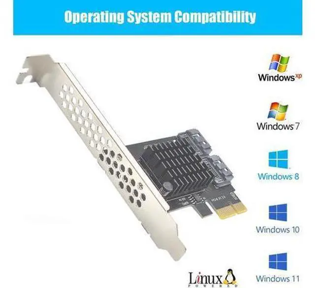 Alt view image 6 of 7 - Weastlinks SATA PCI E Adapter 2 Port SATA 3.0 to PCIe X1 Expansion Adapter Card SATA 3 PCI-e PCI Express Converter ASM1061