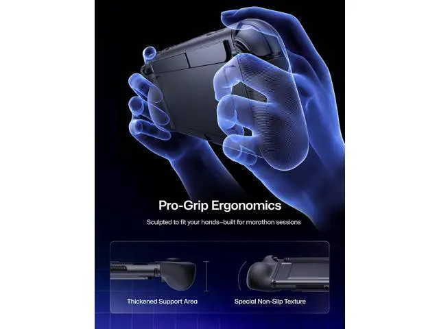 Alt view image 5 of 7 - GoJoy Case for Switch 2, Dockable Split Case with Hidden Adjustable Metal Stand, PC Front Cover, Non-Slip Ergonomic Grip, 8 Game Card Storage, Drop Protection - PC0118A