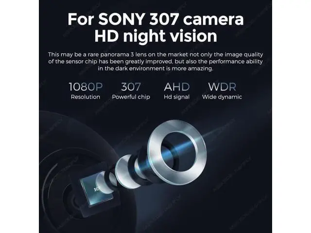Alt view image 4 of 5 - MekedeTech DUDUAUTO HD AHD 1080P Night Vision Front Rear View Camera Lens, Waterproof, 6M Cable for Android Radio (Rear Camera)