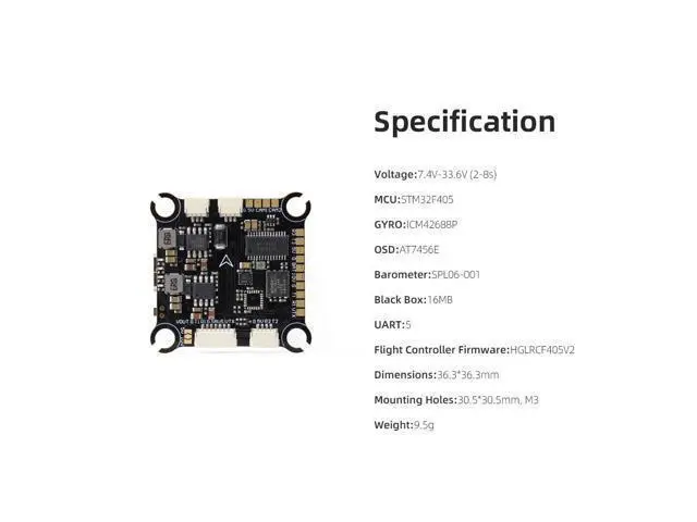 Alt view image 4 of 6 - F405 8S V1 FC Flight Controller High-performance ICM42688P M3 for FPV Racing Freestyle Drones