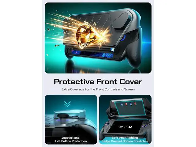Alt view image 4 of 7 - ModCase for ROG Xbox Ally and ROG Xbox Ally X, Full Protective Case with Detachable Front Cover, Kickstand, Expansion Strap, Anti Slip Ergonomic Grip