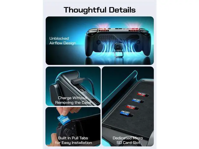 Alt view image 7 of 7 - ModCase for ROG Xbox Ally and ROG Xbox Ally X, Full Protective Case with Detachable Front Cover, Kickstand, Expansion Strap, Anti Slip Ergonomic Grip