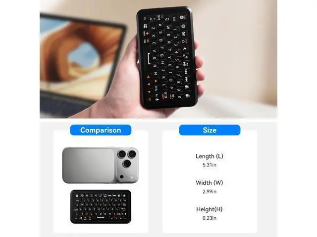 Alt view image 4 of 7 - Mini Keyboard with Dual-mode 2.4G/Bluetooth Wireless Keyboard, Ultra-Slim and Portable,Air Mouse Gestures,RGB Backlit,Compatible with Smart TVs/PCs/Tablets/Phones (iOS/Android/Win/Mac) (Update)