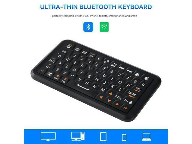 Alt view image 2 of 7 - Mini Keyboard with Dual-mode 2.4G/Bluetooth Wireless Keyboard, Ultra-Slim and Portable,Air Mouse Gestures,RGB Backlit,Compatible with Smart TVs/PCs/Tablets/Phones (iOS/Android/Win/Mac) (Update)
