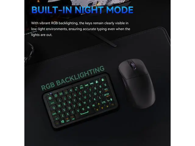 Alt view image 7 of 7 - Mini Keyboard with Dual-mode 2.4G/Bluetooth Wireless Keyboard, Ultra-Slim and Portable,Air Mouse Gestures,RGB Backlit,Compatible with Smart TVs/PCs/Tablets/Phones (iOS/Android/Win/Mac) (Update)