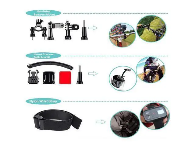 Alt view image 4 of 4 - Camera Accessories with Accessories Bag Tripos Stand Selfie Stick Phone Holder Phone Clip and Cold Shoe for Gopro Hero Series