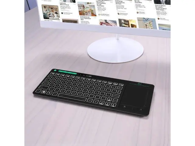 Alt view image 4 of 7 - K18 Plus Wireless 3-LED Color Backlit Multimedia Keyboard with Multi-Touch Big Size Trackpad,Rechargable Keyboard for Android TV Box,PC,Smart TV,Xbox,Raspberry Pi, HTPC IPTV,Windows, MacOS