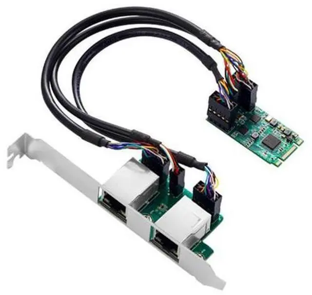 Main image of M.2 to Dual Port 2.5G Gigabit LAN 2 RJ45 Ports 2500 1000M B/M Keyway 2242 Dimensions