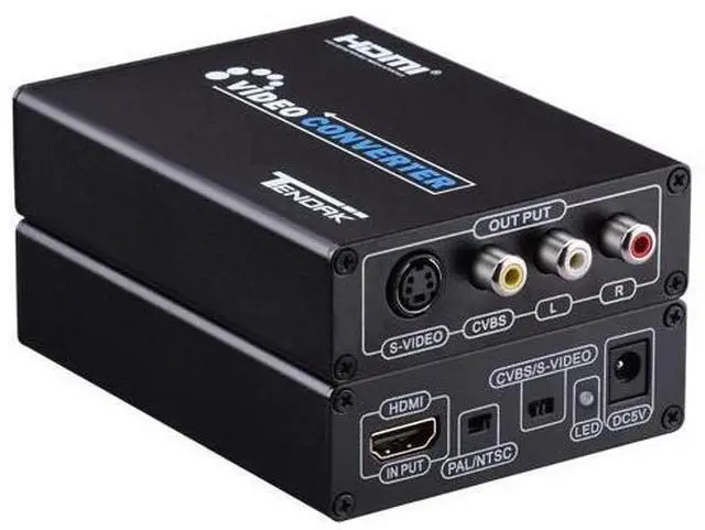Main image of HDMI to Composite 3RCA AV S-Video R/L Audio Video Converter Adapter Upscaler Support 720P/1080P with RCA/S-Video Cable for PC Laptop Xbox PS3 TV STB VHS VCR Camera Blue-Ray DVD