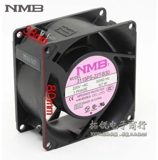Main image of For NMB 3115PS-22T-B30 8038 8cm 220V 9 / 7W AC aluminum metal frame axial cooling fan