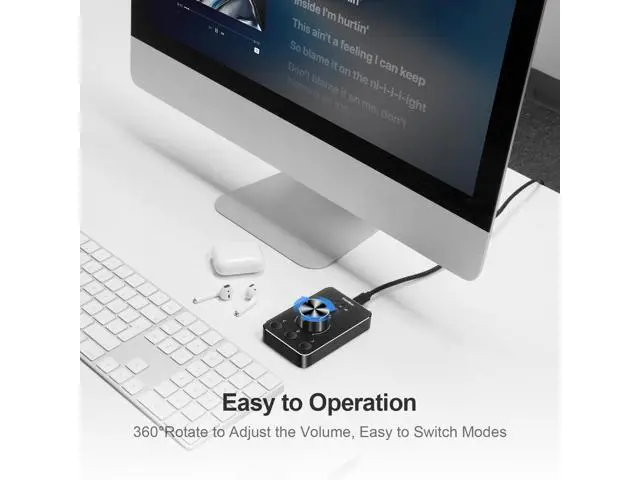 Alt view image 5 of 5 - Vaydeer Volume Control Knob with One-Click Mute Function and 3 Volume Control Modes, USB Volume Knob Multimedia Controller for Win 7/8/10/Mac, Gift for Festivals Loved Ones