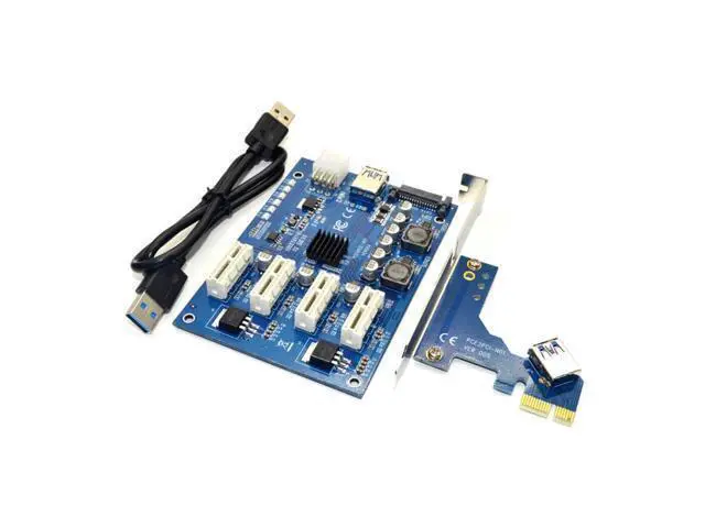 Alt view image 3 of 4 - M2 NGFF PCIE PCI Express Extender Riser Card Adapter 4 PCI-E Slot Adapter PCIe Port Multiplier M2 Card for Mining