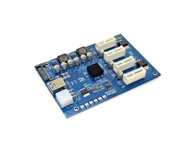 Alt view image 4 of 4 - M2 NGFF PCIE PCI Express Extender Riser Card Adapter 4 PCI-E Slot Adapter PCIe Port Multiplier M2 Card for Mining