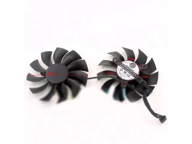 Alt view image 3 of 3 - 2pcs/set PLA09215B12HH for EVGA GTX1050TI/1070/1080 4pin 0.55A Graphics fan