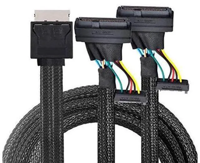 Main image of OCuLink PCIe PCI-Express SFF-8611 8X 8-Lane to Dual SFF-8639 U.2 4X SSD Data Active Cable 50cm