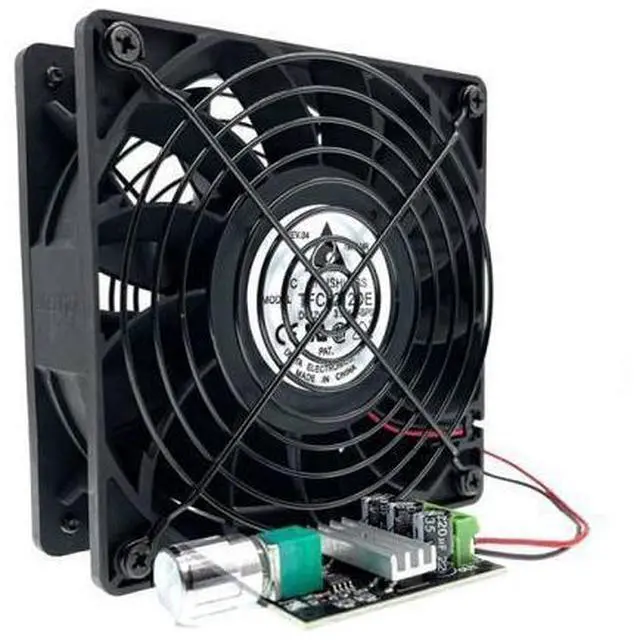 Main image of 120mm 12cm 12V Powerful Computer PC Cooling Fan with PWM DC Speed Controller,Adjustable 6-28V 3A ,120X120X38mm 12V High Speed