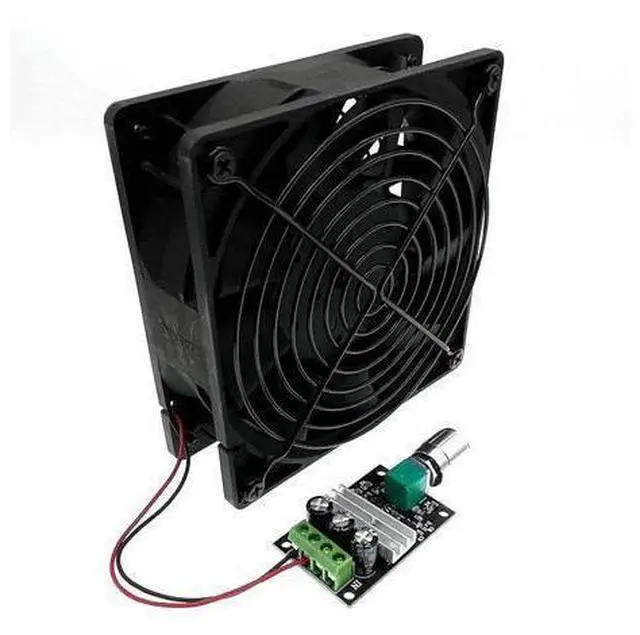 Alt view image 4 of 4 - 120mm 12cm 12V Powerful Computer PC Cooling Fan with PWM DC Speed Controller,Adjustable 6-28V 3A ,120X120X38mm 12V High Speed