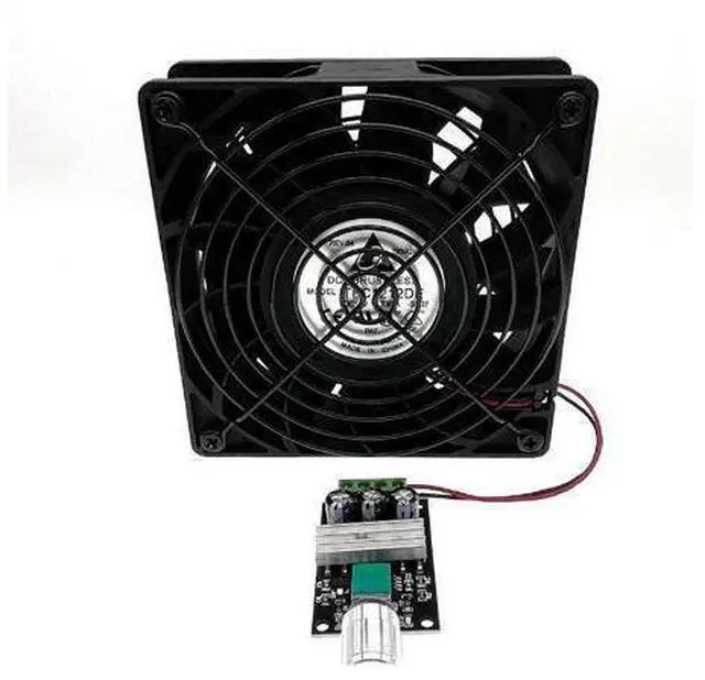 Alt view image 3 of 4 - 120mm 12cm 12V Powerful Computer PC Cooling Fan with PWM DC Speed Controller,Adjustable 6-28V 3A ,120X120X38mm 12V High Speed