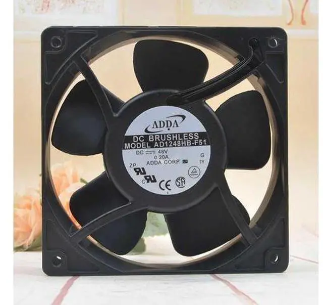 Alt view image 2 of 2 - AD1248HB-F51 AD1248HB-F52 for ADDA 12038 DC 48V 0.2A Metal Frame Axial 120mm 12cm Cooling Fan