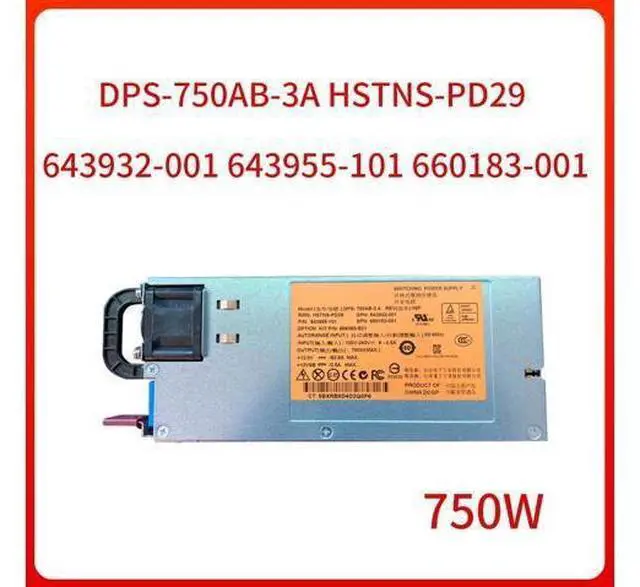 Main image of for DL380G8 Server 750W Switching Power Supply Module 12V DPS-750AB-3A HSTNS-PD29 643932-001 643955-101 660183-001