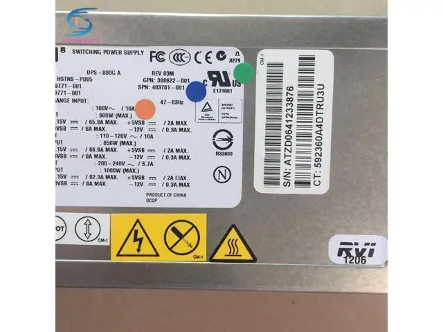 Alt view image 2 of 4 - Ship DL380G5 Power Supply For DPS-800GB A,379123-001,403781-001 Power Supply For Server