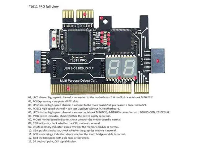 Alt view image 5 of 6 - TL611 PRO Laptop and Desktop Computer General Diagnostic Test Debugging Support PCI PCI-E Mini PCI-E LPC