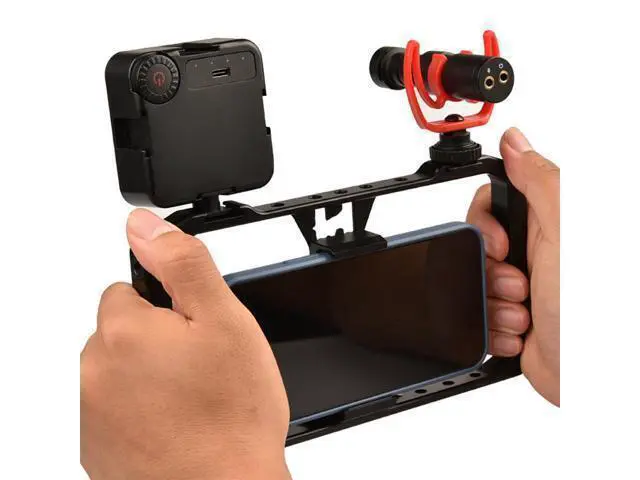 Alt view image 2 of 4 - Smartphone Video Rig Clip Handheld Stabilizer Holder Vlog Film Video Filmmaking