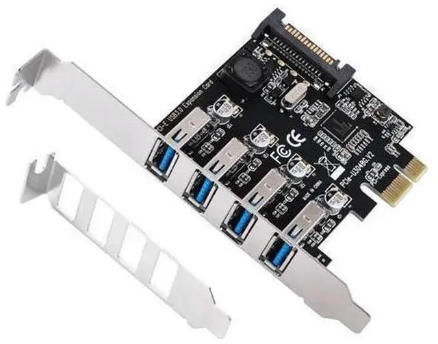 Main image of 4 Ports USB 3.0 to PCI Express Expansion Card USB 3.0 PCI-e Controller Hub for Desktop PC with 8 cm Low Profile Bracket