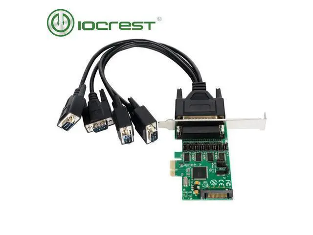 Alt view image 2 of 4 - IOCREST 4 DB-9 serial rs232 ports pcie controller card with 1 TTL port with fan-out cable