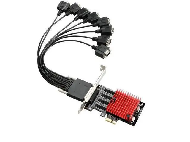 Alt view image 2 of 6 - 8ports RS232 COM to PCI Express Controller expansion card DB9 Serial PCIE riser card