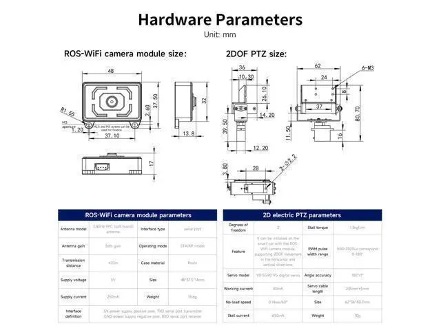 Alt view image 7 of 7 - Camera Image Transmission Module Integrates ESP32-S3 Chip and 2MP Camera for ROS 2 Robot Supports Remotely Connected to PC Virtual Robot,Raspberry P i,Jetson Nano,etc.