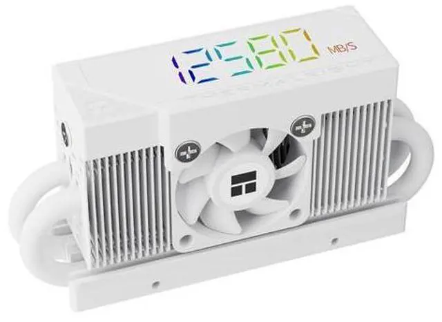 Main image of HR10 2280 PRO Digital White- High-Performance Solid-State Hard Disk Radiator Equipped with 4x5mm AGHP Heat Pipe, ARGB Digital Display, Small Fan Cooling, SSD Radiator