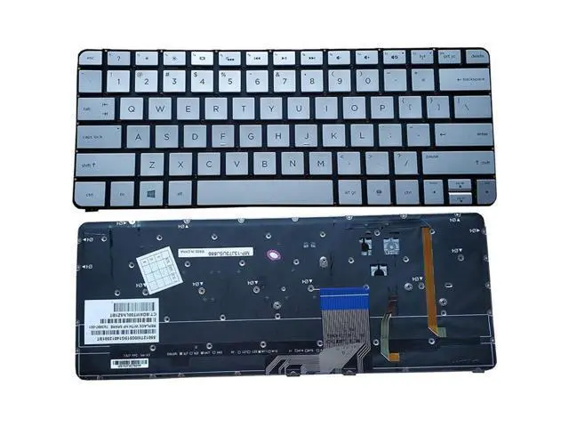 Alt view image 3 of 4 - Keyboard US Layout Notebook Keyboard for HP Spectre XT PRO13-3000 13T-3000 13-3000EA 743897-001 MP-13J73USJ886 Silver Backlight