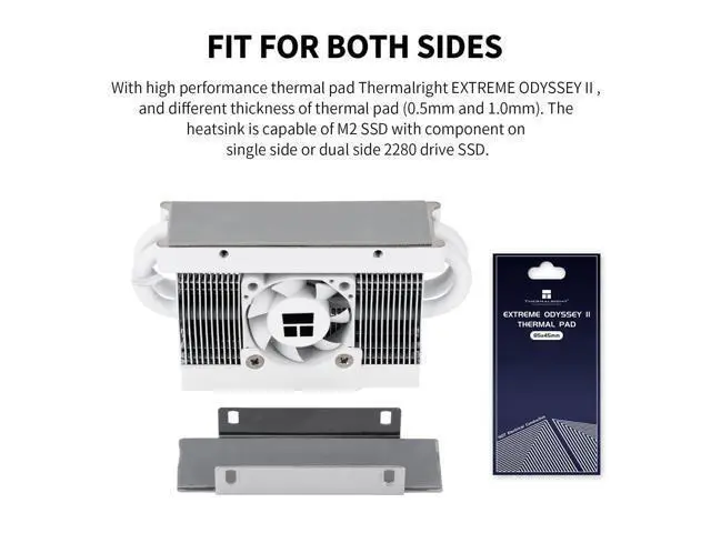Alt view image 3 of 5 - HR10 2280 PRO Digital White- High-Performance Solid-State Hard Disk Radiator Equipped with 4x5mm AGHP Heat Pipe, ARGB Digital Display, Small Fan Cooling, SSD Radiator