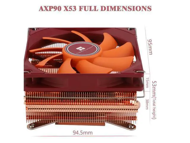 Alt view image 7 of 7 - AXP90-X53 Full Cooper Low Profile CPU Cooler ITX,with 92mm TL-9015R Slim PWM Fan ITX CPU Cooler,AGHP Technology,53mm Height,for AMD AM4 AM5/Intel 1700/1150/1151/1200/1851(AXP90 X53 Full)