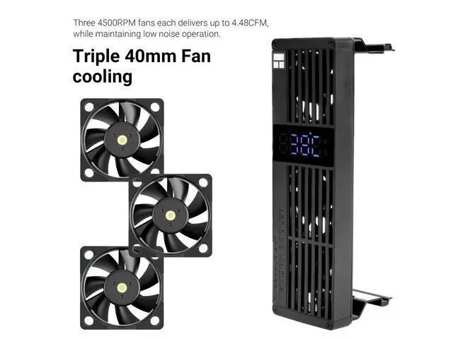 Alt view image 4 of 7 - MC-3 Digital Black RAM Cooling, ARGB Digital Display Screen Intelligent Temperature Color Change, Easy Installation,Universal Across All PC Platforms, Black
