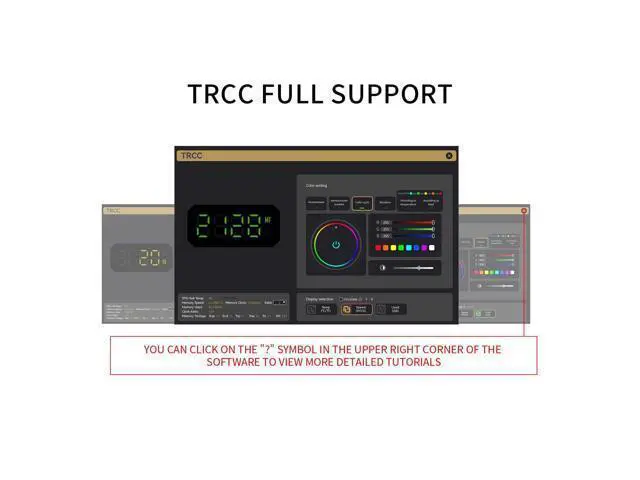 Alt view image 7 of 7 - MC-3 Digital Black RAM Cooling, ARGB Digital Display Screen Intelligent Temperature Color Change, Easy Installation,Universal Across All PC Platforms, Black