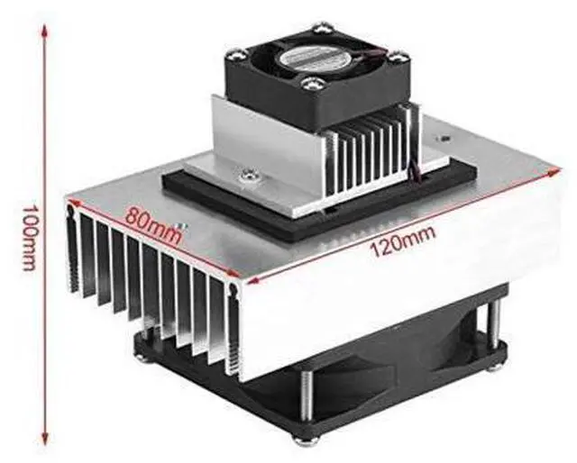 Alt view image 3 of 5 - Mini Air Conditioner,DC 12V Thermoelectric Peltier Cooler Refrigeration Cooling System Heat Sink Conduction Module Semiconductor Fridge Refrigeration Cooling System DIY Kit
