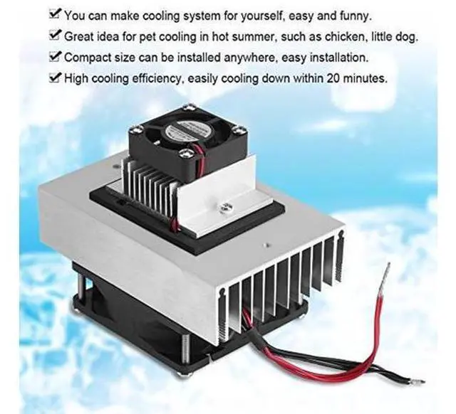 Alt view image 2 of 5 - Mini Air Conditioner,DC 12V Thermoelectric Peltier Cooler Refrigeration Cooling System Heat Sink Conduction Module Semiconductor Fridge Refrigeration Cooling System DIY Kit