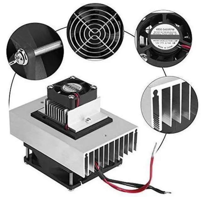 Alt view image 4 of 5 - Mini Air Conditioner,DC 12V Thermoelectric Peltier Cooler Refrigeration Cooling System Heat Sink Conduction Module Semiconductor Fridge Refrigeration Cooling System DIY Kit