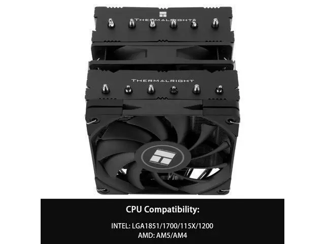 Alt view image 3 of 6 - Royal Knight 120 SE CPU Cooler, Only 155mm High, Dual Towers Dual PWM Fans TL-C12B V2 and TL-C12015B, 6 Heat Pipes,PC Cooling for AM4/AM5/Intel LGA 1700/1851/1150/1151/1200