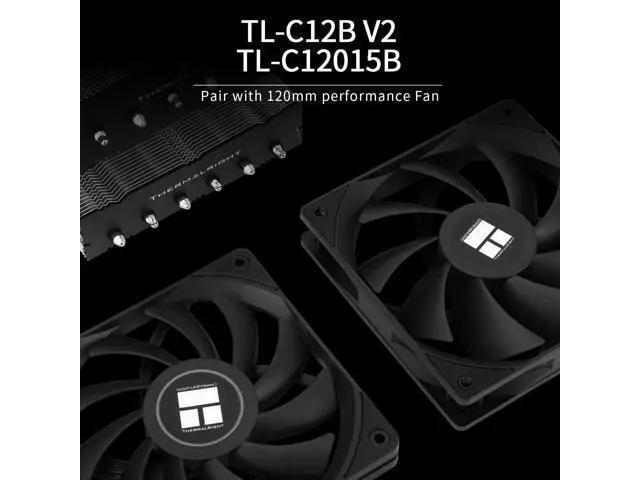 Alt view image 5 of 6 - Royal Knight 120 SE CPU Cooler, Only 155mm High, Dual Towers Dual PWM Fans TL-C12B V2 and TL-C12015B, 6 Heat Pipes,PC Cooling for AM4/AM5/Intel LGA 1700/1851/1150/1151/1200