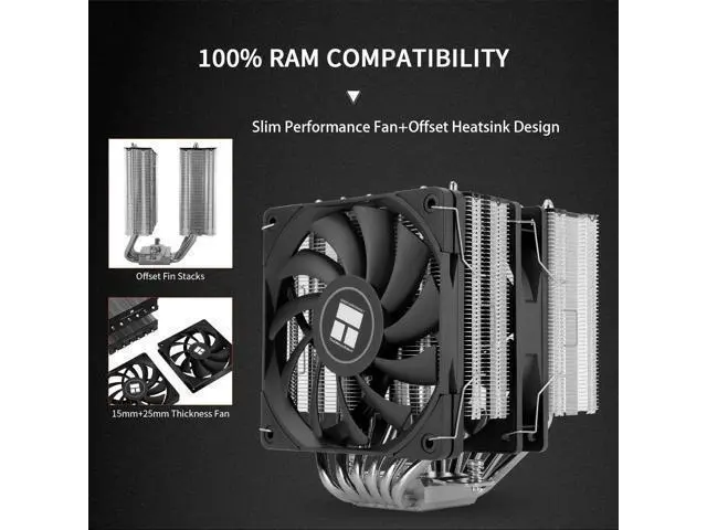 Alt view image 4 of 6 - Royal Knight 120 SE CPU Cooler, Only 155mm High, Dual Towers Dual PWM Fans TL-C12B V2 and TL-C12015B, 6 Heat Pipes,PC Cooling for AM4/AM5/Intel LGA 1700/1851/1150/1151/1200