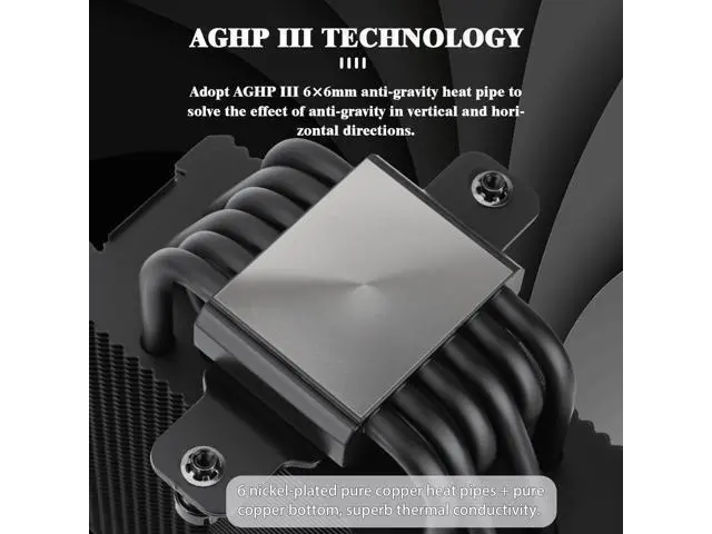 Alt view image 2 of 7 - Burst Assassin 120 EVO Dark CPU Cooler, 6 Heat Pipes Cooler, Double PWM Quiet Fans CPU Air Cooler with 1500RPM Speed, for AMD:AM4/ AM5/Intel 1700/1150/1151/1200/1851, LGA1700