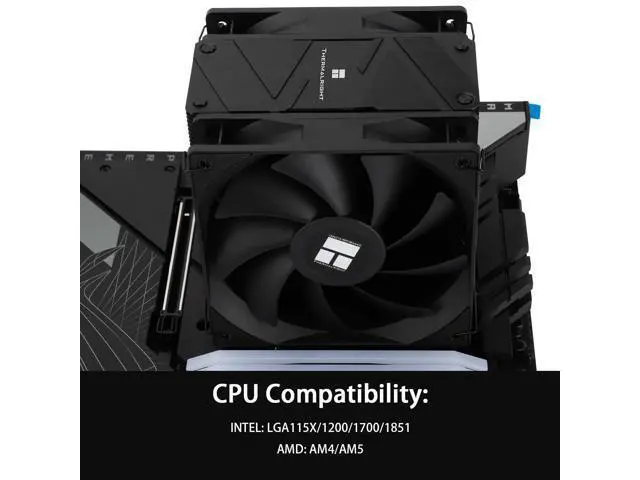 Alt view image 3 of 7 - Burst Assassin 120 EVO Dark CPU Cooler, 6 Heat Pipes Cooler, Double PWM Quiet Fans CPU Air Cooler with 1500RPM Speed, for AMD:AM4/ AM5/Intel 1700/1150/1151/1200/1851, LGA1700